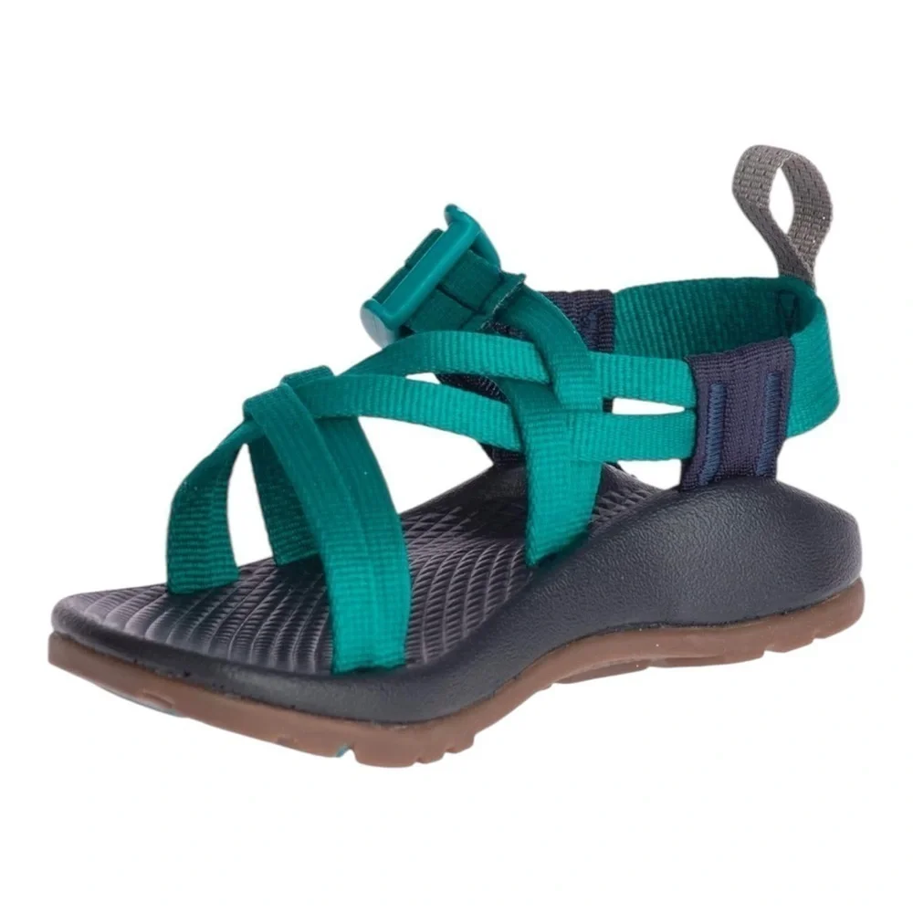 Chaco Kids' ZX/1 EcoTread Sandal in Solid Evergreen NIB